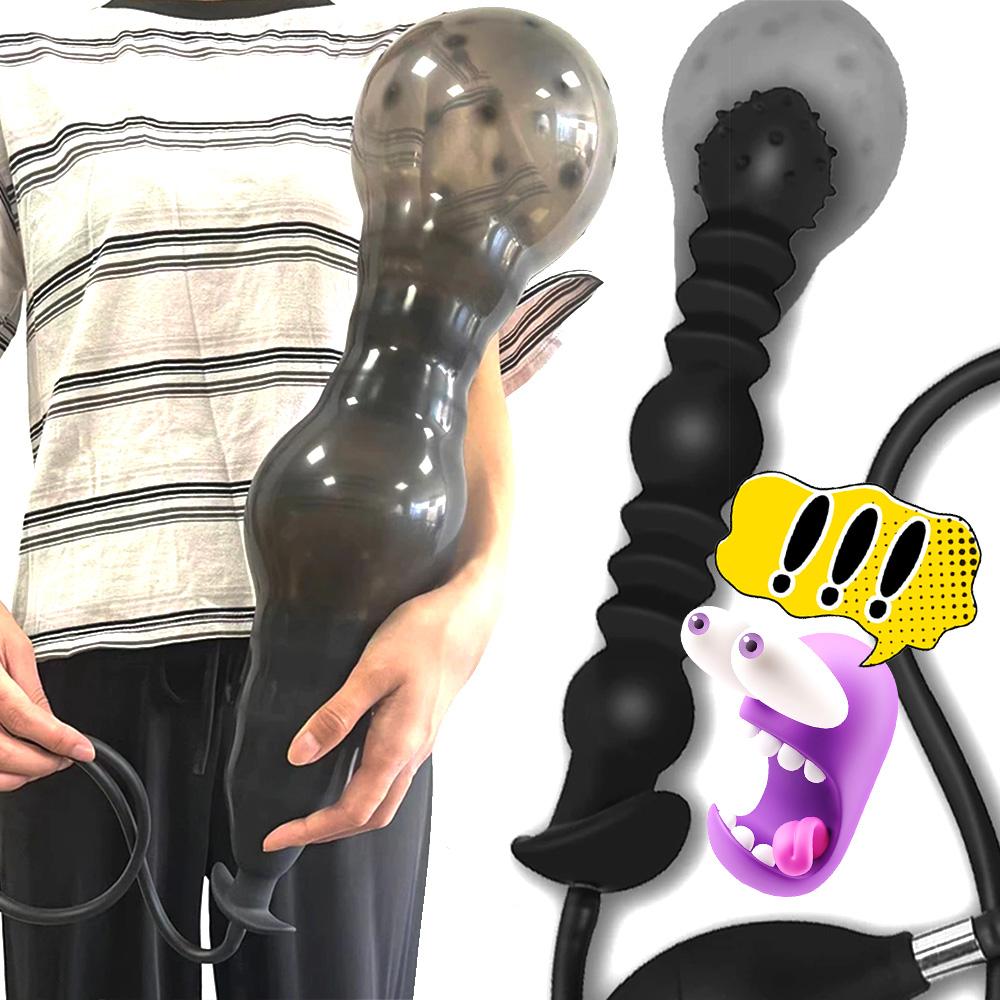 New Super Huge Inflatable Anal Plug Expandable Big Butt Prostate Massager Vagina Anus Dilator Adult Sex Toys for Men Woman Gay