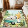 1PC Custom Name Camper Adventure Nature Theme Floor Mat Ideal for Living Room, Game Rooms, Office, Bedroom, Floor Mat Playful Design