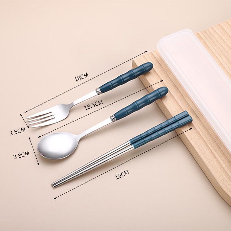 Bamboo Handle 316 Stainless Steel Portable Cutlery Set