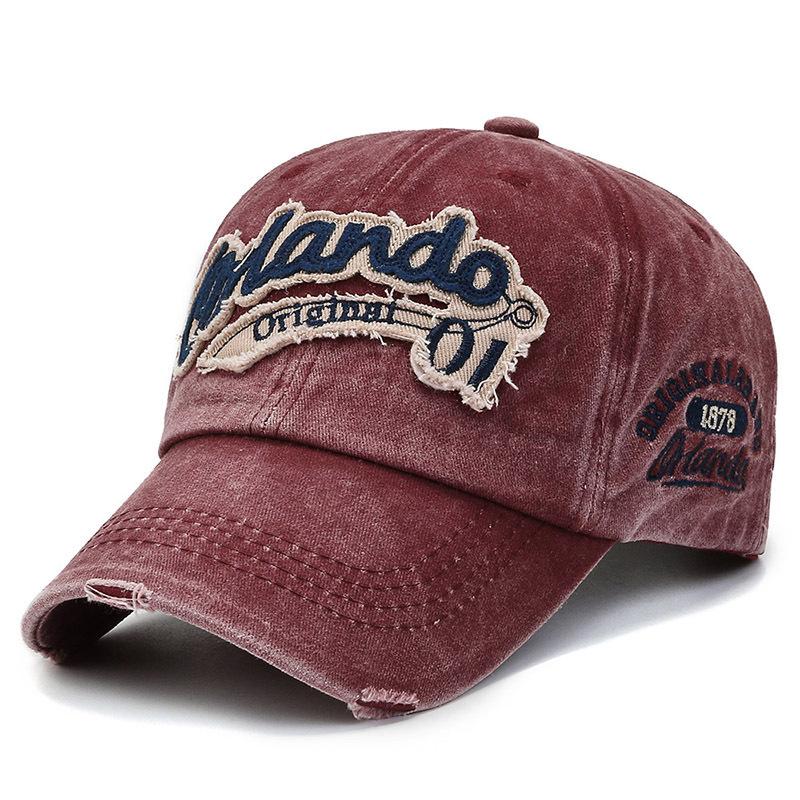 Spring And Autumn Vintage Versatile Washed Soft Top Baseball Cap Children'S Letter Embroidered Men'S Cap