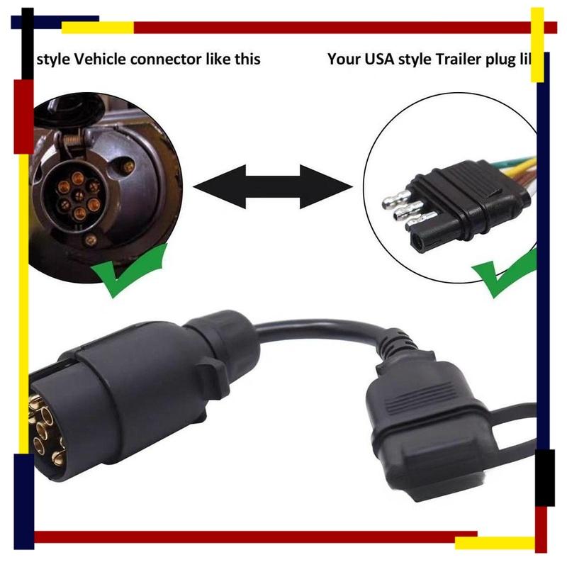 Trailer Adapter Trailer Connector Adapter for Truck RV Towing Solutions 7 Pin to 4 Pin trailer adapter plug converter
