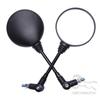 10 mm 360 grādu motocikls, melns, universāls, 10 mm sānu atpakaļskata spogulis atpakaļskata spogulis pret krišanu nolokāms, apaļš atpakaļskats
