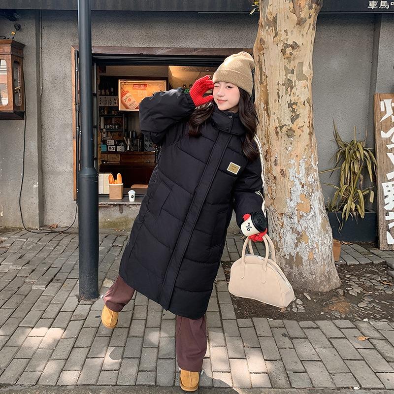 Down Cotton-padded Clothes Women's Long Winter New Knee-length Jackets Loose and Thickened Trendy Cotton-padded Jackets