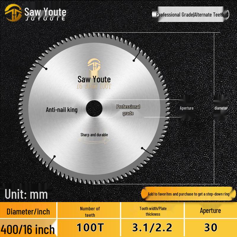Woodworking Circular Saw Blade for 4, 10, or 12 Inch Cutting; Fits 125 Angle Grinder & 140 Lithium Battery Saw - Cuts Aluminum Sheets