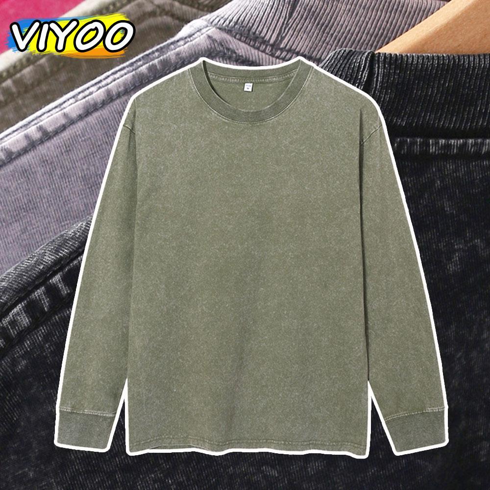 Retro Pánské Dámské Nadměrné Podzimní Oblečení Vintage Bavlna Dlouhý Rukáv Trička Topy Halenka Spodní Prádlo Streetwear Módní Oblečení