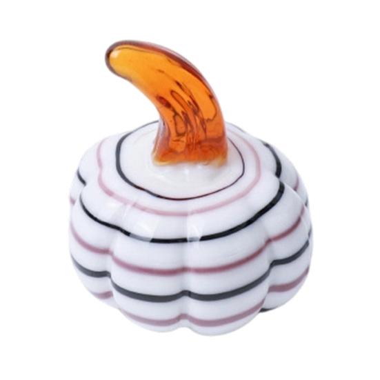 Hand Blown Glass Pumpkin Figurine Mini Halloween Thanksgiving Pumpkin Statue