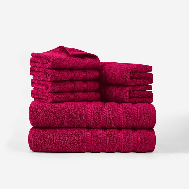Plain Cotton Eight-piece Set of Towels 22 Towels 4 Square Towels, Promotional Embroidery Available