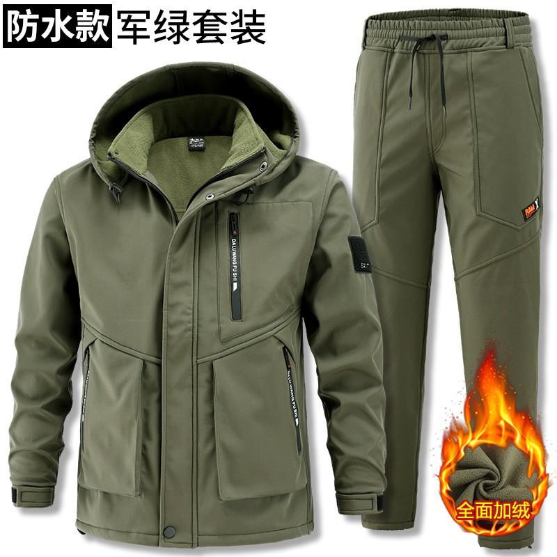 

Assault Suit Men s Clothing Velvet Cold-proof Windproof Waterproof Warm Riding Hiking Clothes Outdoor Thickened 180 Suggestion 140-160 kg