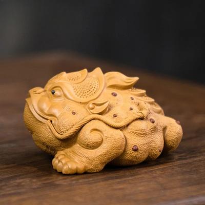 Boutique Yixing Zisha Gold Toad Auspicious Tea Pet Ornaments Handmade Sculpture Tea Ceremony  Accessories Coffee Table Crafts