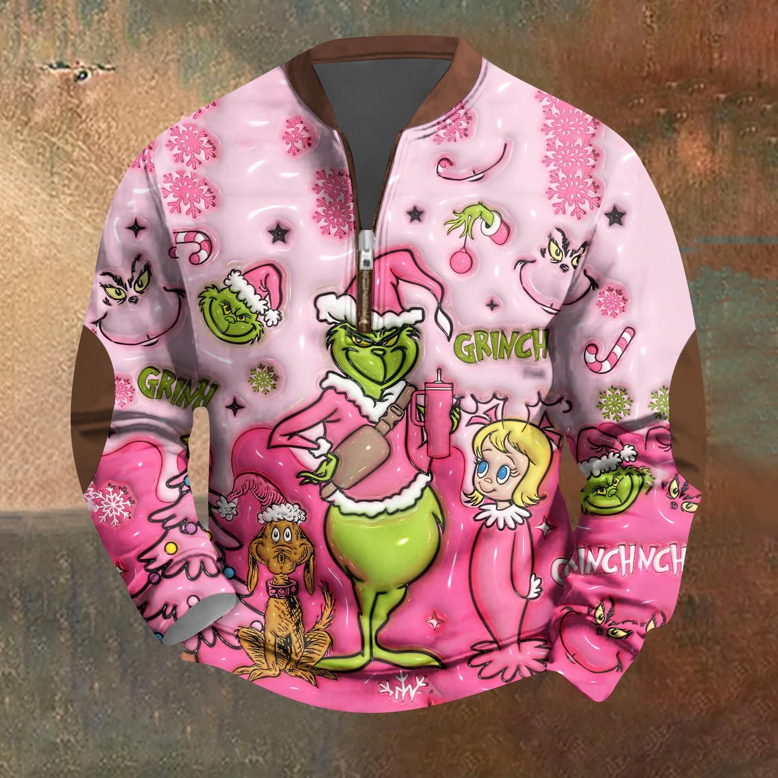 

Рождественские графические толстовки для мужчин с воротником-хенли, симпатичные рубашки, осенние пуловеры, топы L арбуз красный