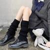 Leg Warmers Lolita Socks Y2K Knitted Warm Foot Cover White Black Warmer Lady Autumn Winter Crochet Sock Boot Cuffs
