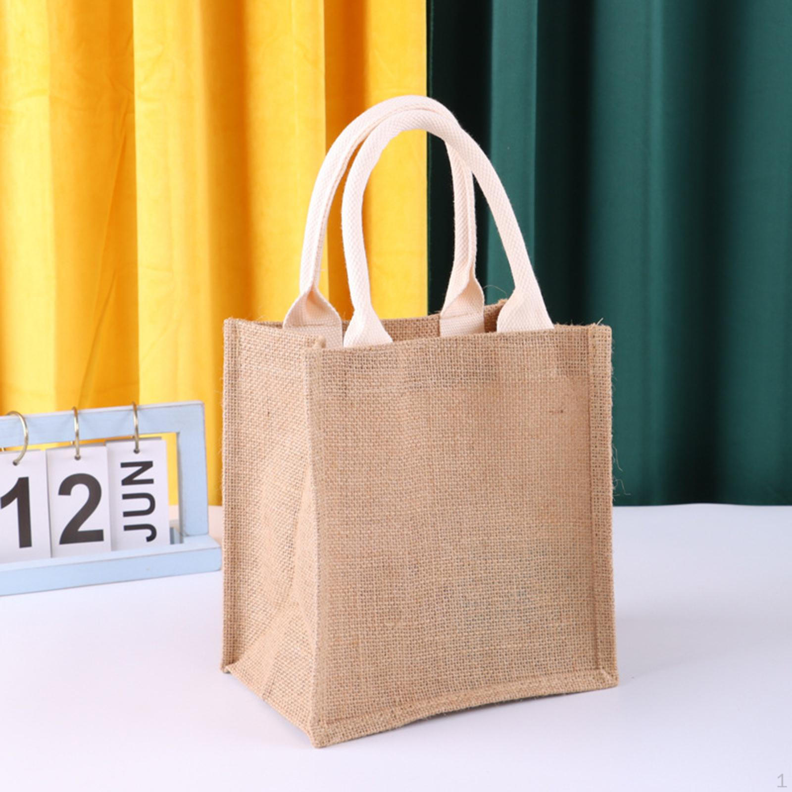 

Сумка-тоут из мешковины, холст, подарочные сувениры с открытым верхом, многоразовая продуктовая покупка для DIY, художественных промыслов 21cmx23cmx15cm_Brown