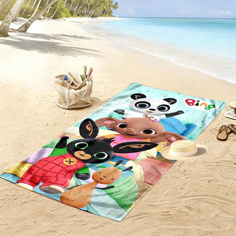 Bing Cartoon Print Beach Towel, Large Soft Quick Dry Towel for Beach Camping Swimming