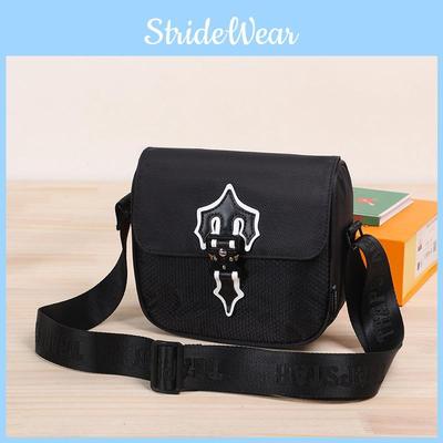 Trapstar Unisex Postman Bag Fashion Messenger Oxford Cloth Hip Hop Black Square