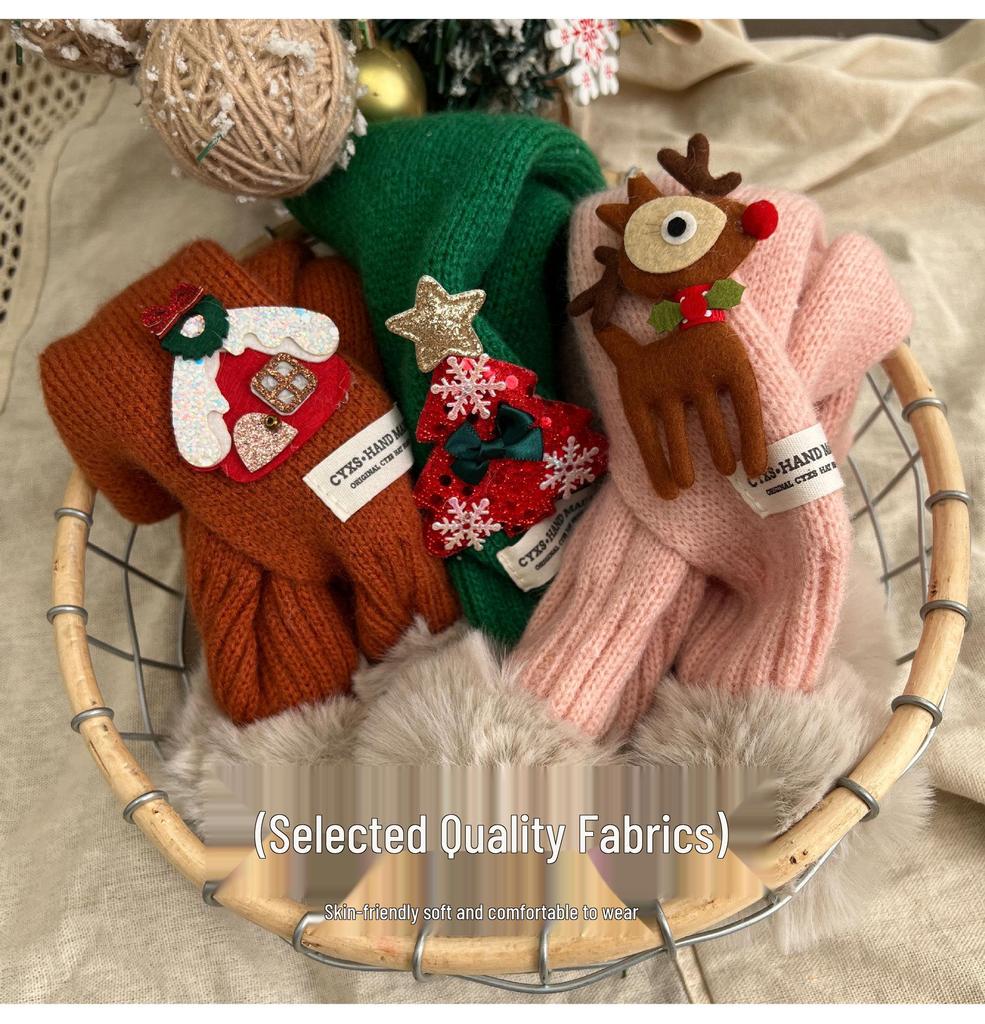 Feiertagsrot Kinder Pompon Strickschal - Warm & Stilvoll für Jungen und Mädchen