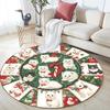 Christmas Kitten Pattern Round rug,Carpet Rug for Living Room Bedroom Sofa Playroom Decor,Non-slip Floor Mat,Holiday Gifts and Birthday Gifts