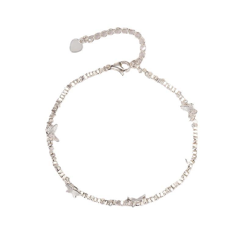 925 Silver Butterfly Bracelet for Girl Bead String Design Insect Fashion Versatile Jewelry Gift