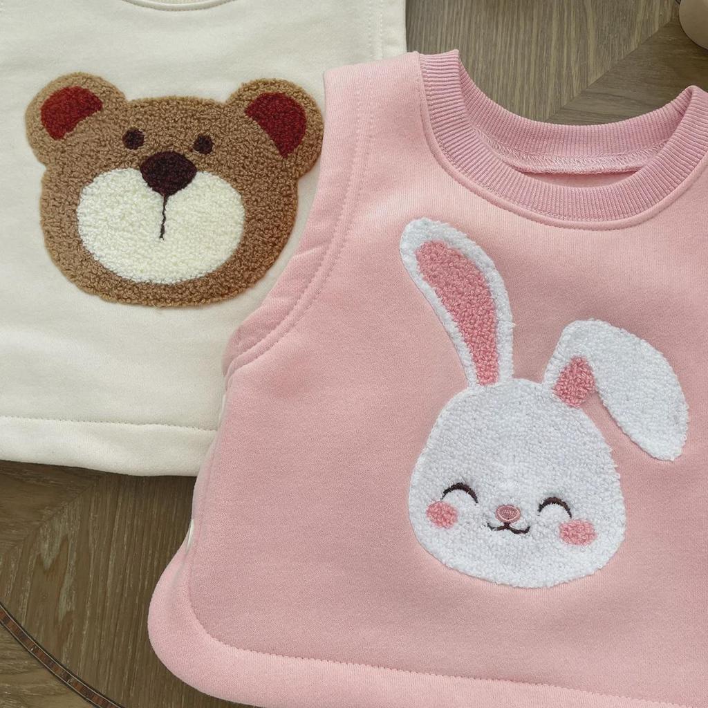 Korejská roztomilá kreslená plyšová dětská vesta 2024: Zimní teplý, Unisex