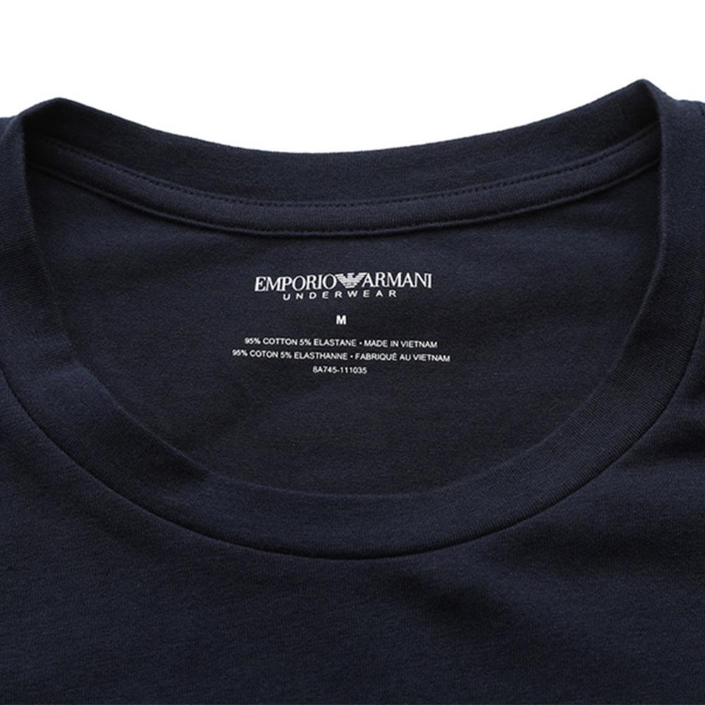 EMPORIO ARMANI T-Shirts Men's Dark Blue Crew Neck Thin Straight Fit 1110358-A7450-0135