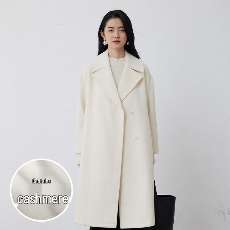 Sinuofuide Women's Cashmere Blend Lapel Long Coat