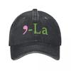 Classic Comma La Kamala Harris Biden Baseball Caps Unisex Distressed Denim Washed Headwear  President Election Outdoor Hats
