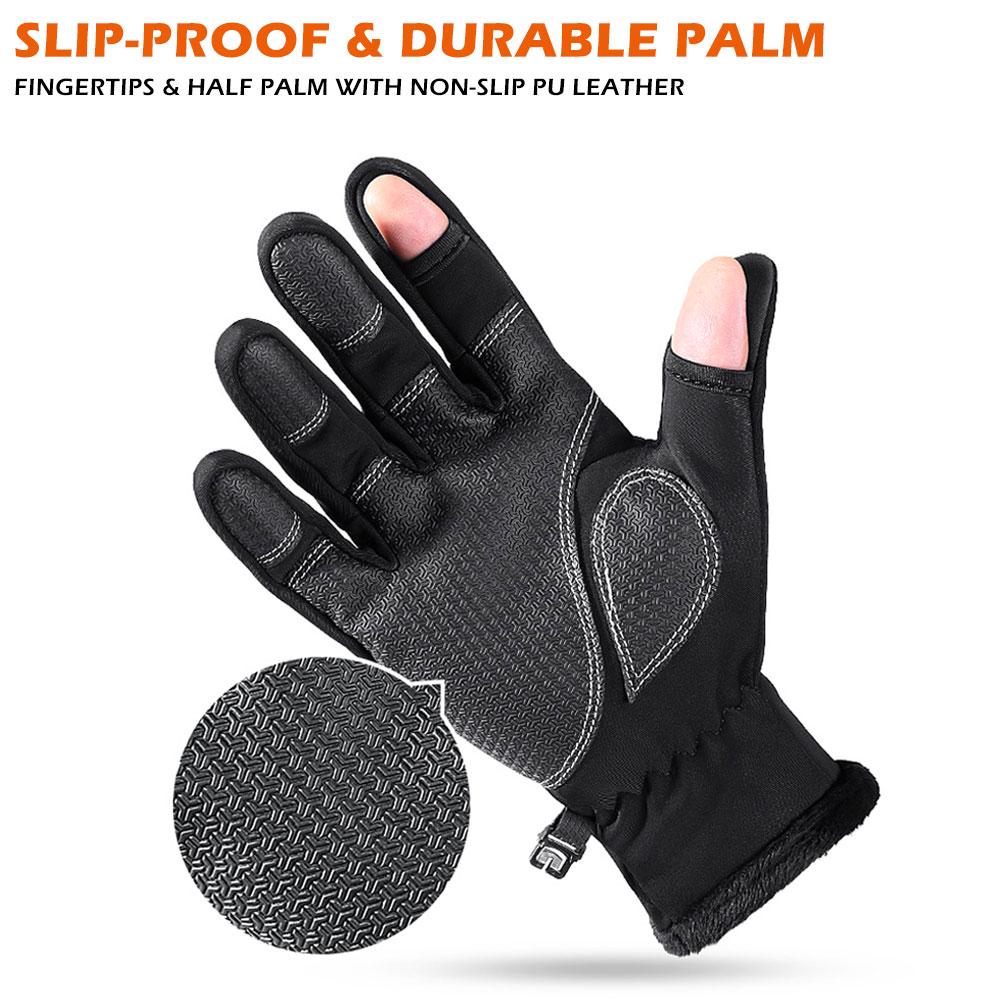Waterproof Fleece-Lined Touchscreen Outdoor Gloves for Men& Women Winter Sports Skiing Cycling Warm Windproof Climbing Gloves