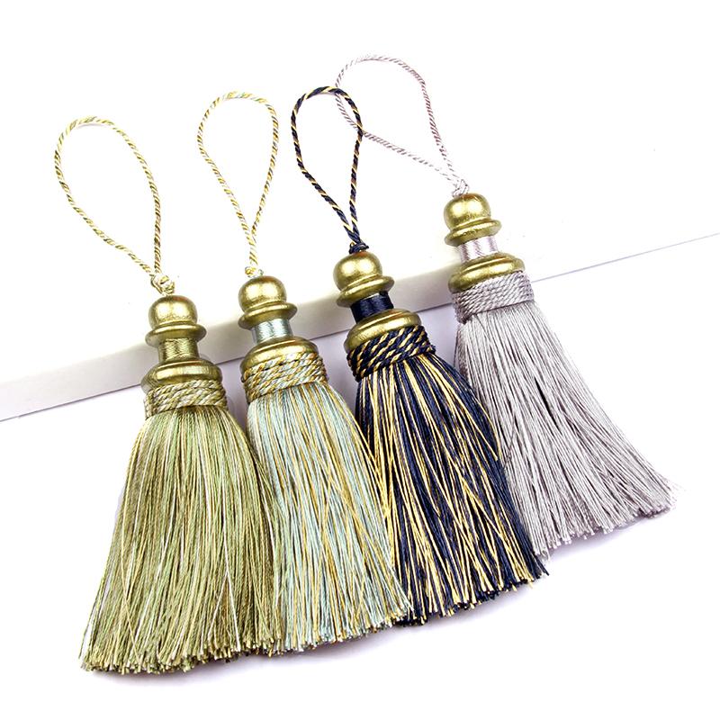 1Pc Goldene Quasten Handwerk Trim Hängenden Seil Seide Fringe Vorhang Dekor Hause Zubehör Wohnzimmer Schmuck DIY Dekorative