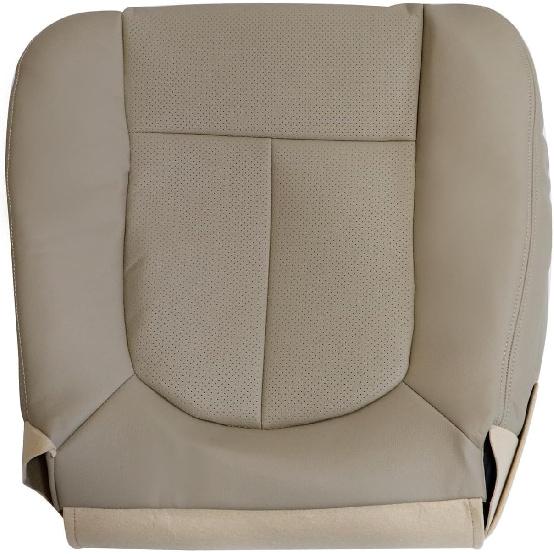 Priprilod Gray Perforated Leather Driver Side Bottom Replacement Seat Cover Compatible with Ford F150 Lariat 2009 2010 2011 2012 2013 2014