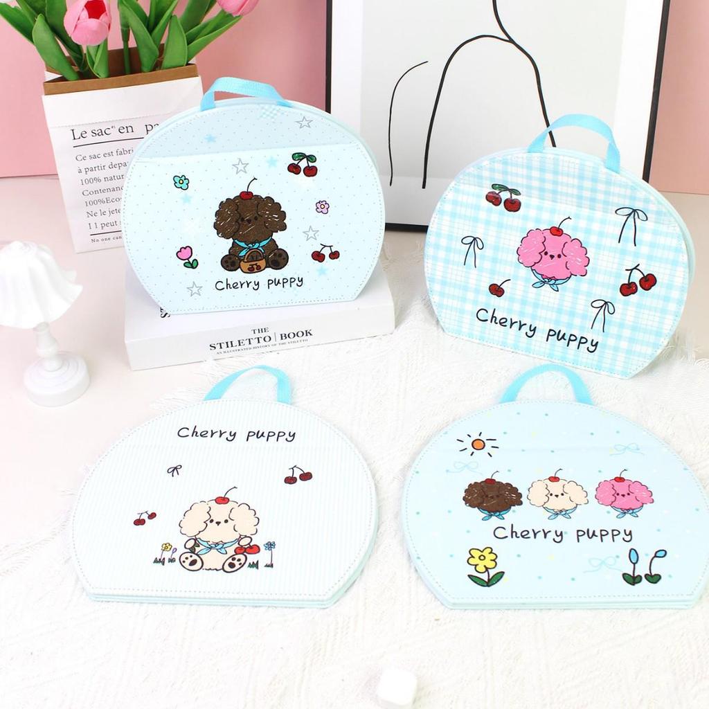 Cherry Dog Round Folding Wall-Mounted Makeup Mirror for Bathroom & Bedroom.