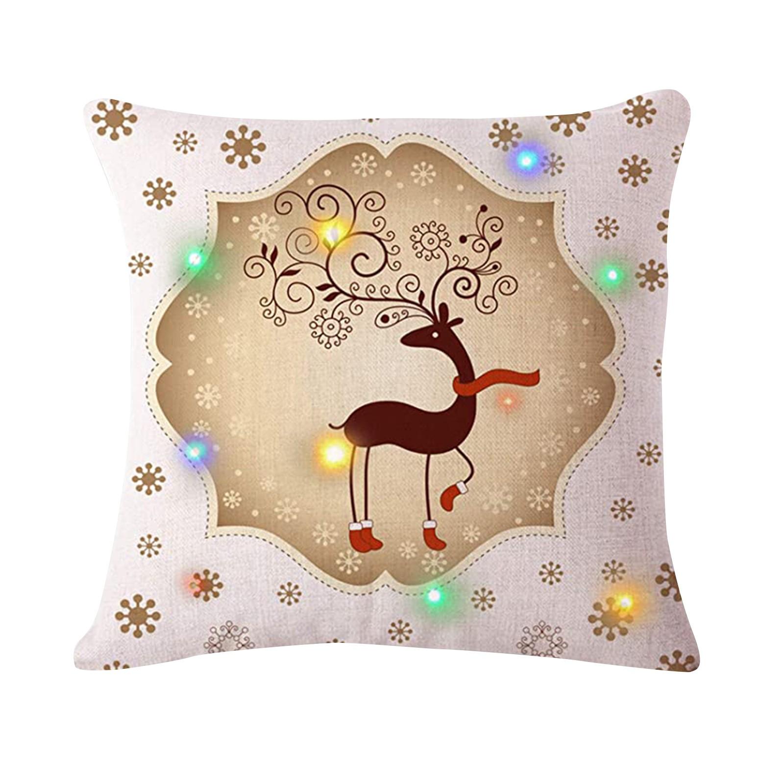 

Christmas Lighting LED Cushion Cover Home Decor Throw Pillowcase Sofa Flashing