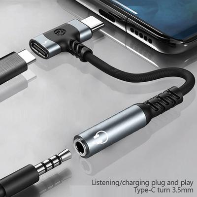 2-in-1 Adapter Fast Charge OTG Dongle 3.5mm 3.5mm Jack USB C Splitter  Charging Device