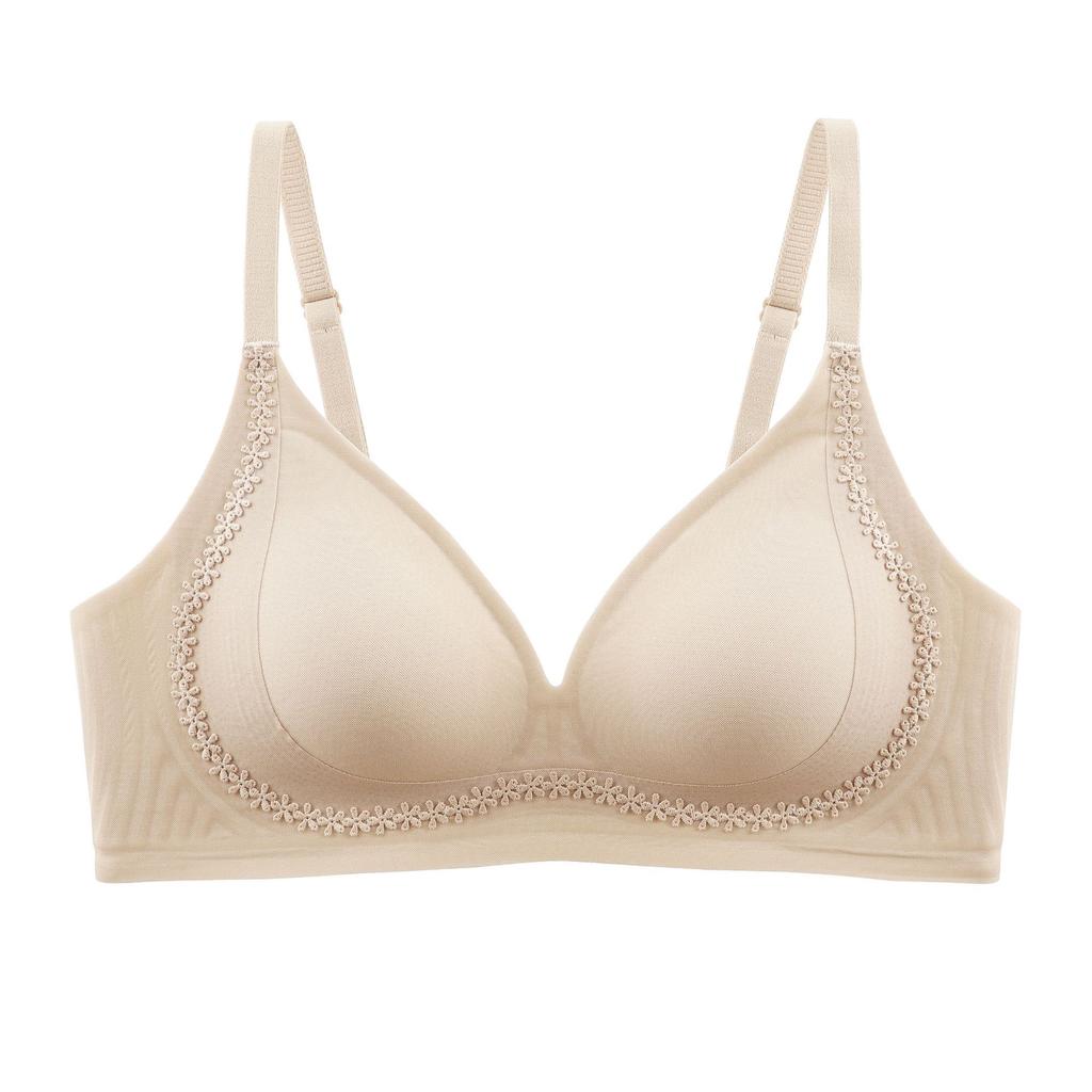 Modal invisible seamless thin small breasts gathered anti-sagging round small buds no steel ring bra