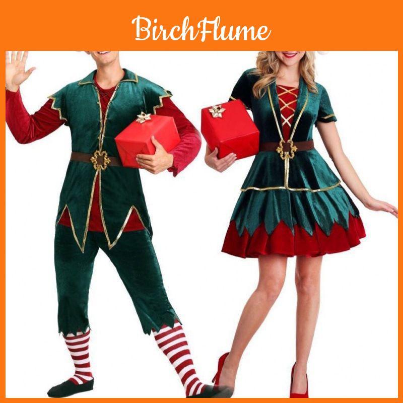 Men's And Women's Holiday Santa's Helper Costume With Soft Touch For Festive Cheer