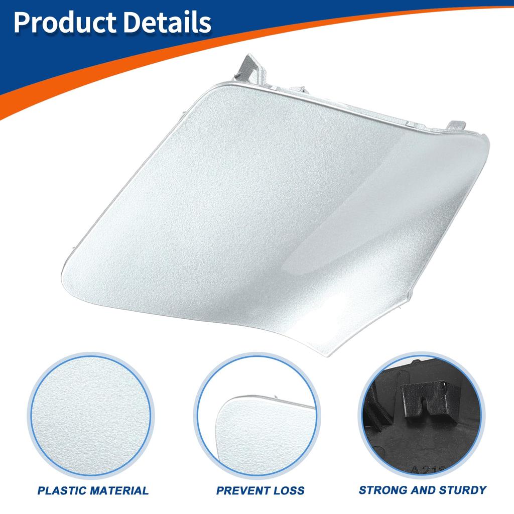 ACROPIX Front Car Bumper Toe Hook Diamond for Mercedes and Benz CLS W218 CLS550 Part 1 Piece Cover, Silver, 2015-2018, Number A2188850626,