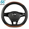 Kožený potah na volant DERMAY Karbon + mikrovlákno pro Volkswagen VW Golf 7 MK7 VII Gti R Auto