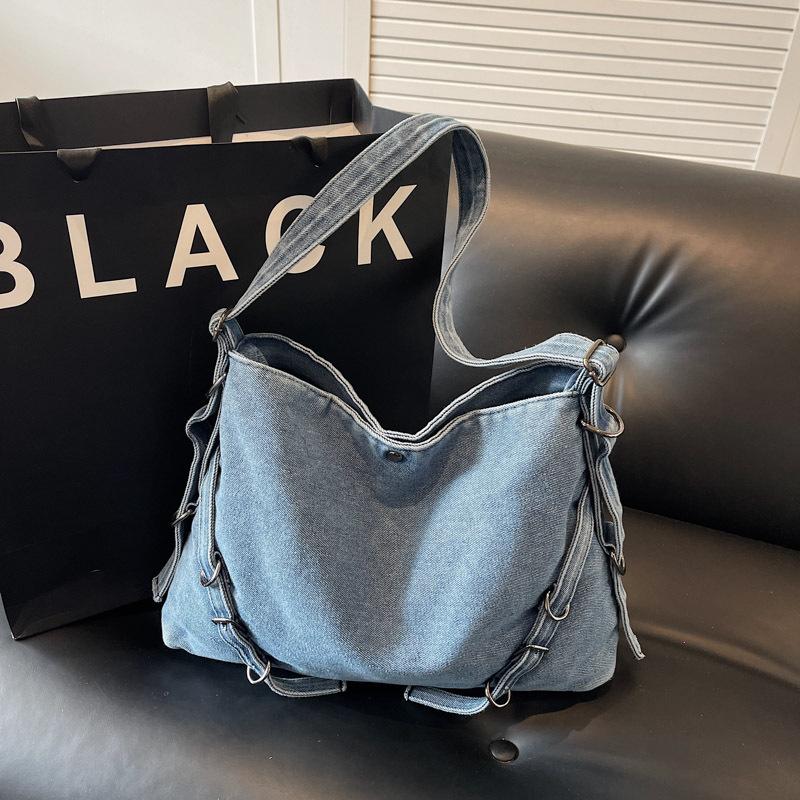 Damen Mom Bag Denim Große Kapazität Stilvolle One-Shoulder Hand Crossbody Bag für Frauen