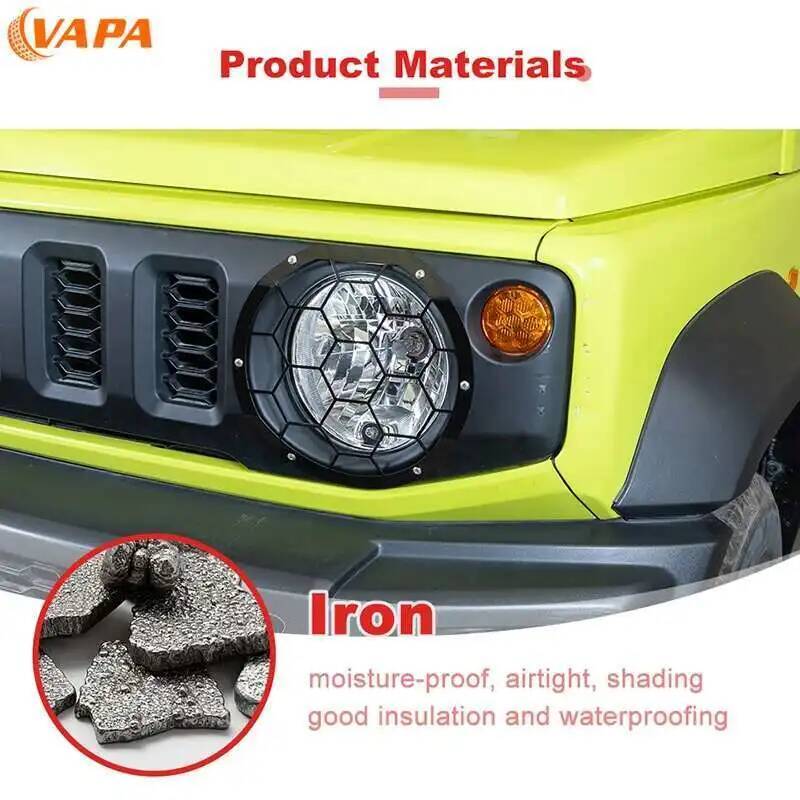 Car Headlight Metal Decoration Lamp Protective Cover for Suzuki Jimny 2019 Up Exterior Accessories