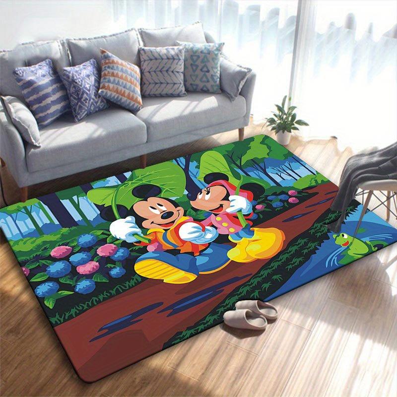1 peça Disney Mickey Mouse e Minnie Padrão Tapete Área Tapete Antiderrapante Tapete Lavável à Mão Tapete de Chão Adequado Para Sala de Estar Quarto Decoração de Casa