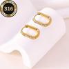 Trendy Minimalist 316L Stainless Steel Rhinestone Rectangular Earrings