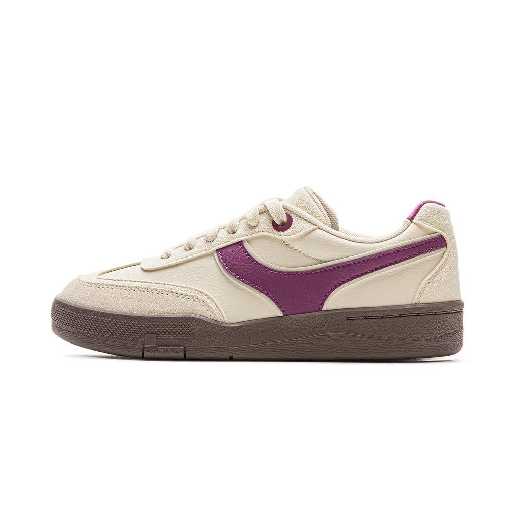 New LiNing Abrasion Resistant Balance Lightweight Low top Skateboard Shoes Women's White Purple AEPV082-3