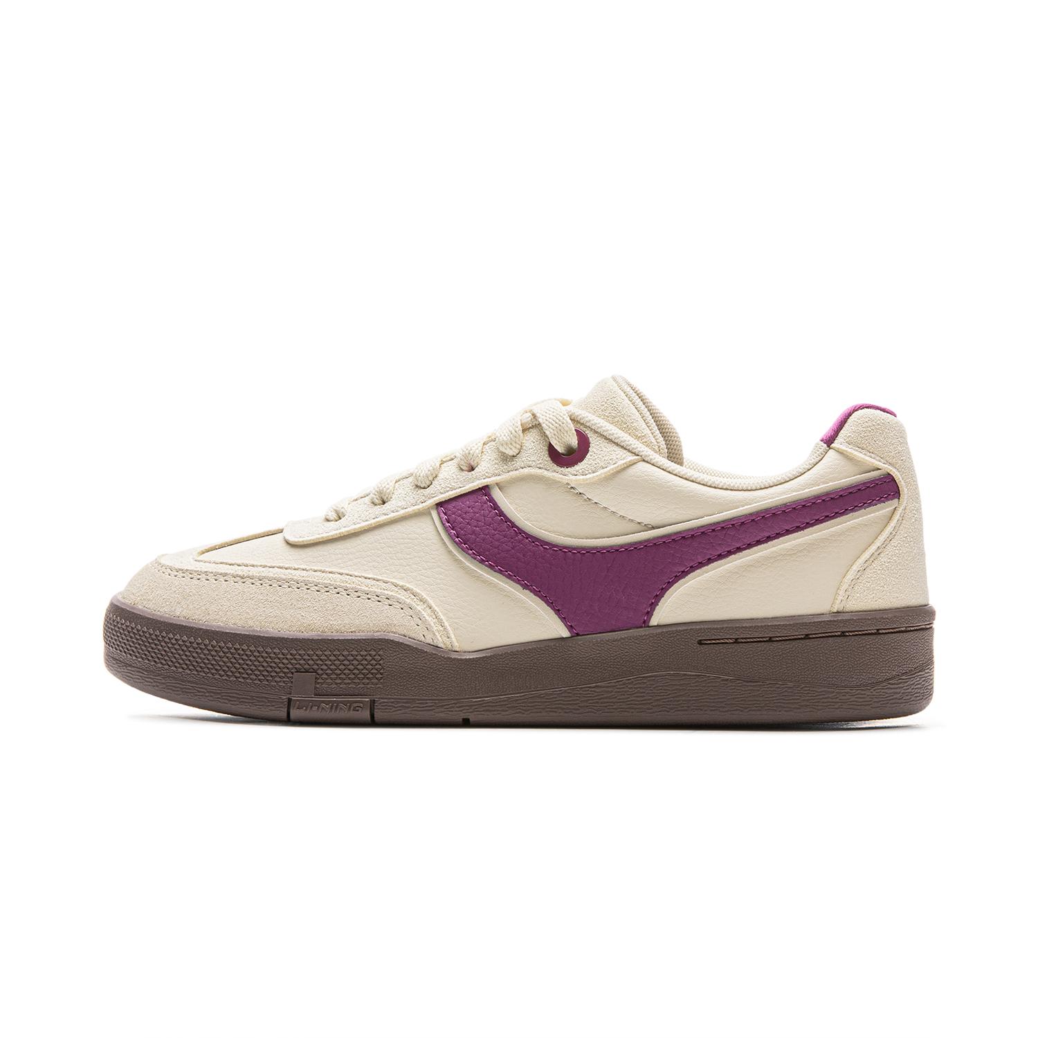 

New LiNing Abrasion Resistant Balance Lightweight Low top Skateboard Shoes Women s White Purple AEPV082-3 39