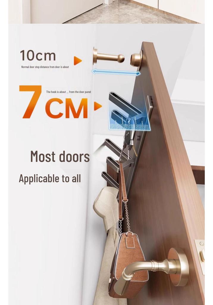 Wall-Mounted Coat and Clothes Hook – No-Punch Behind-Door Wardrobe Rack for Entrance and Hallway