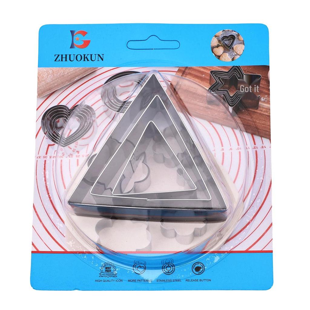 Stainless Steel Cookie & Fruit Cutter Set - Pentagram, Four-Pointed Star, Heart, Square, Rectangle Shapes