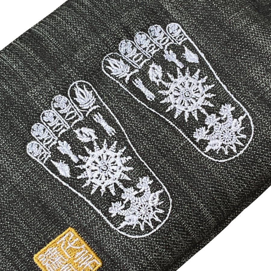 Pouch Denim 2 Foot Print [Senshishuin] (lined) Buddha's (Size Small)