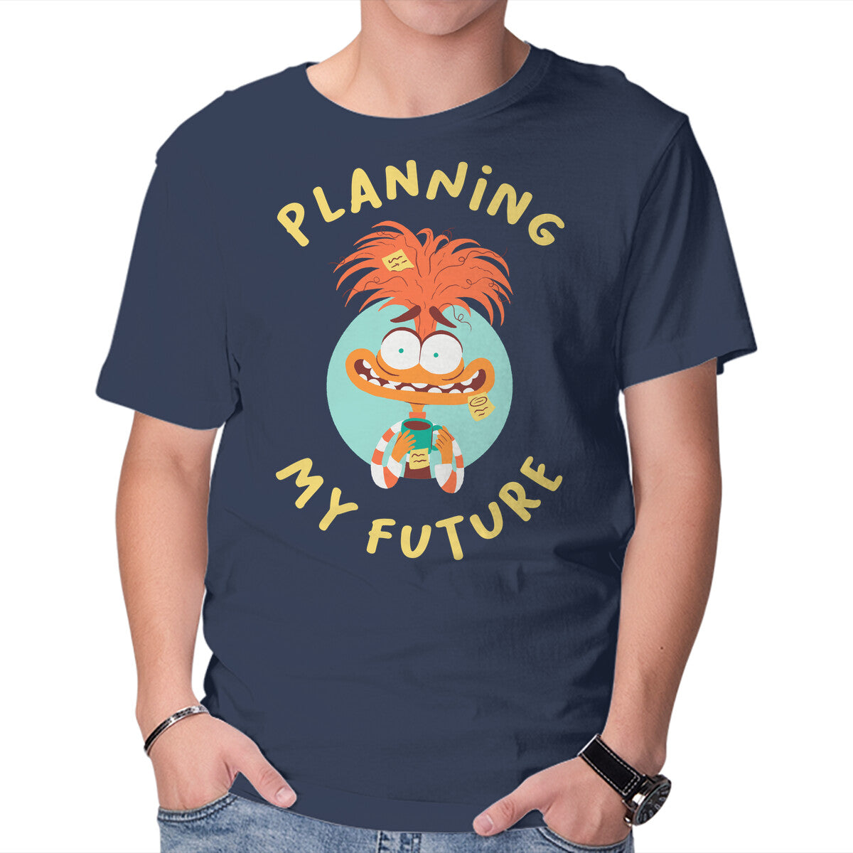 Unisex Crew Neck T-Shirt Planning My Future Graphic Short Sleeve Casual Tee M