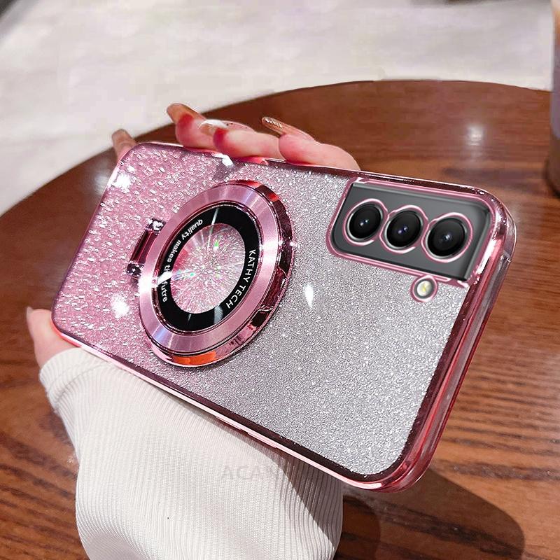 

S 21 22 23 Чохол-тримач з блискітками для Samsung Galaxy S21 S22 S23 S20 Fe Plus Ultra S9 S10 Силіконова кришка-підставка Note 10 20 S23