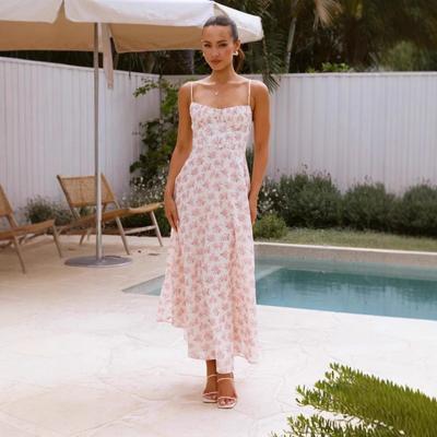 Women's French Long Dress Halter Beach Holiday Beach Dress
