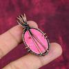 Thulite Gemstone Pendant Copper Wire Wrapped Jewelry Handmade Designer Pendant