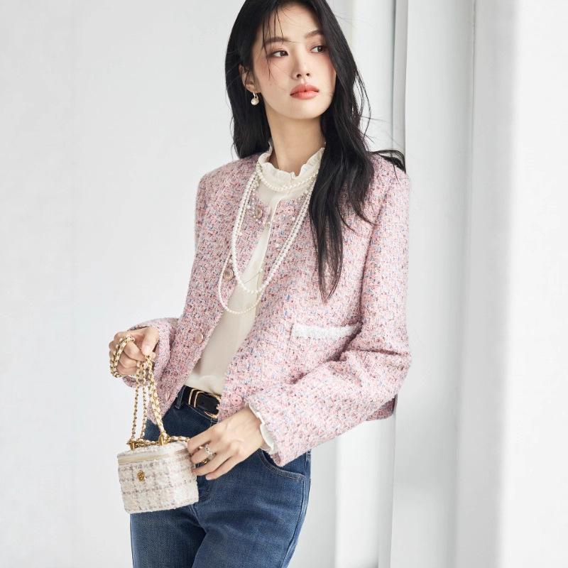 Women's Fragrant Style Tweed Short Jacket - Autumn 2025 Collection.