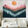 Forest Galaxy Tapestry For Bedroom Ceiling Starry Night Sky With Moon And Trees,Blue Aesthetic Wall Hanging,Milky Way Landscape